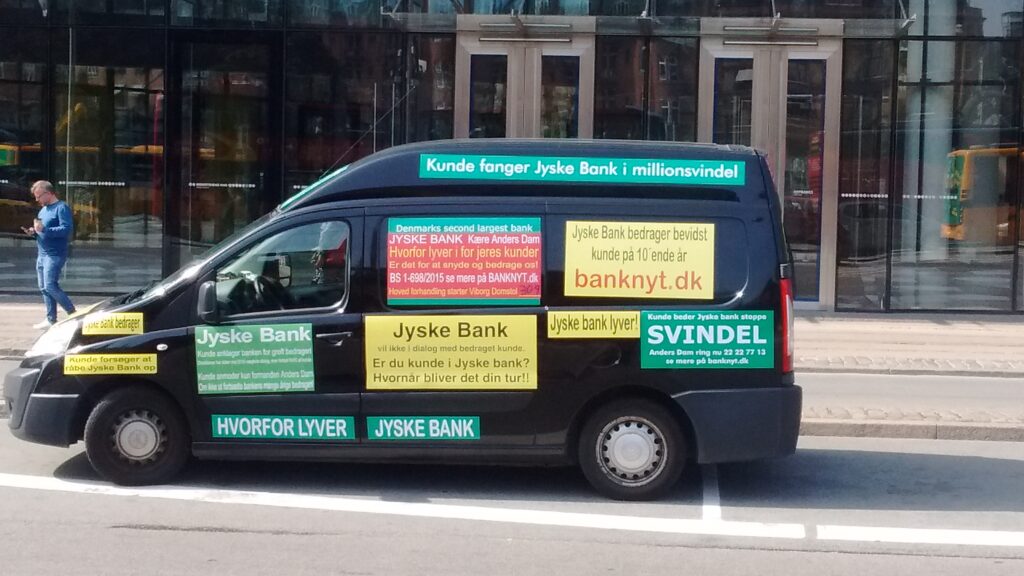 Welcome to Denmark's Criminal Banks, which deceive the bank's customers. Anders Dam JyskeBank leads the bank's fraud, along with the management. :-) In this Danish bank, the management is doing giant fraud against customer, together in a union. While other Danish banks only make money laundering, makes Jyskebank also document false and fraud. Since the Danish police do not want to stop the banks' obvious fraud, against their customers. Can we who are being deceived, only cry out to warn others against Danish banks like this Jyske Bank. We have tried to talk to the criminal gang, JYSKEBANK since May 2016. But the gang will not talk to their victim. :-) If it is just a matter of the bank's foundation is misunderstood, and the bank jyske bank does not itself believe, that the management are together in unity, and does and continues fraud against their customers. Why does the group jyskebank refuse to talk with us, but continues fraud against their customers. :-) When conversation promotes understanding. :-) For over 3 years we have tried to enter into a dialogue with the bank, who stubbornly refuses to talk to us. We should look at the matter together. And if we, as a customer, are wrong, we are the first to apologize We ask the Jyske Bank to receive our request, and the court's offer to meet, and together solve the jyske bank's problems. We therefore ask the board of directors, take its responsibility and loosen this small disagreement. Best regards May 28, 2019 Storbjerg Erhverv Management Søvej 5. 3100. Hornbæk. Phone 22227713